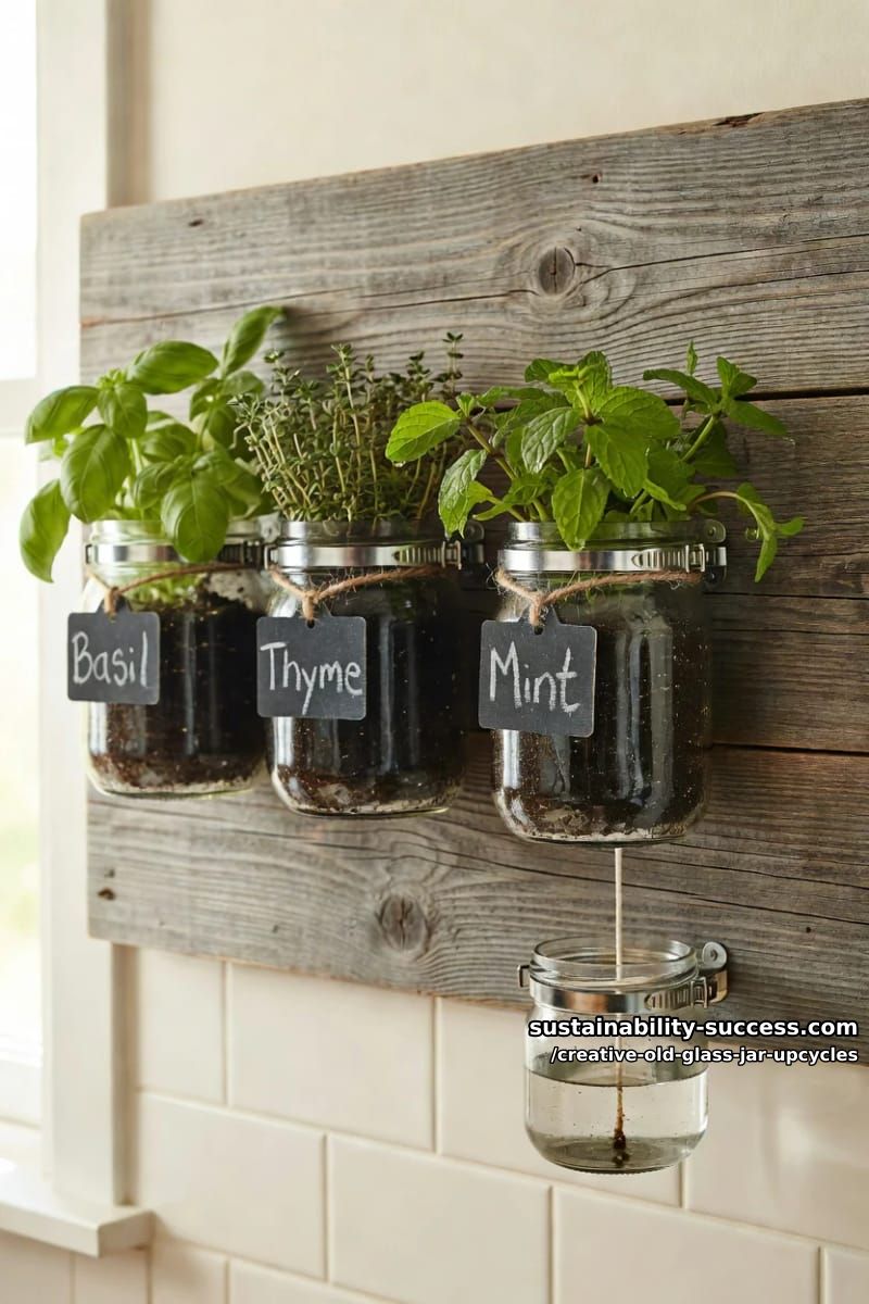 hanging jar herb planter 1