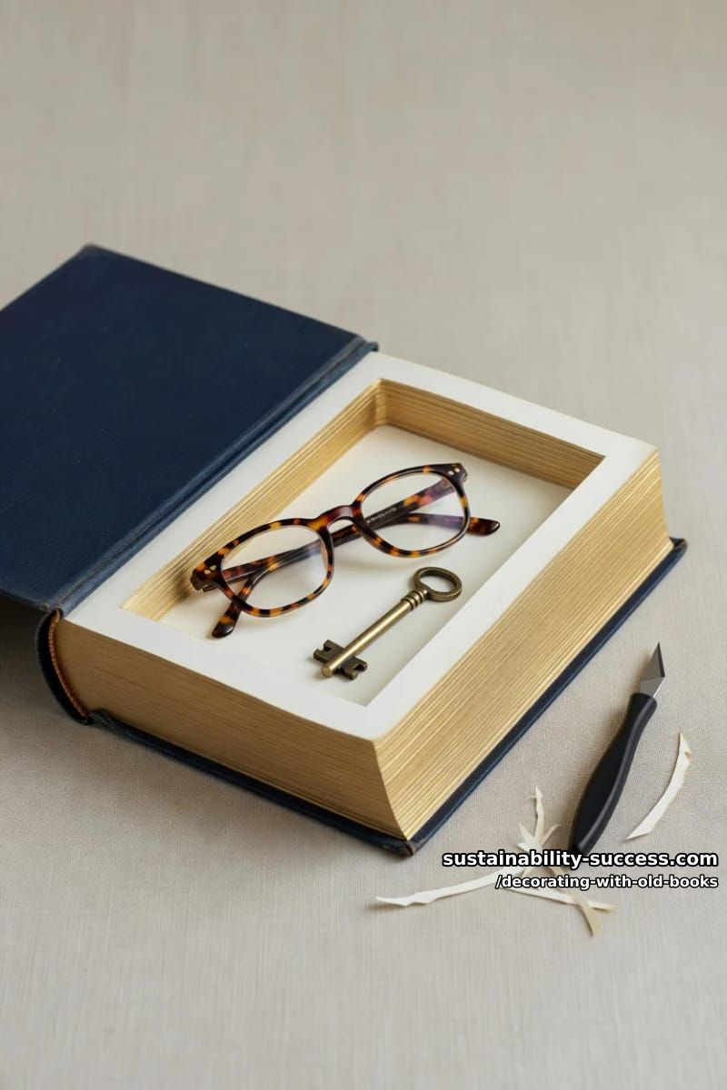 hollow out a thick hardcover for hidden storage 1