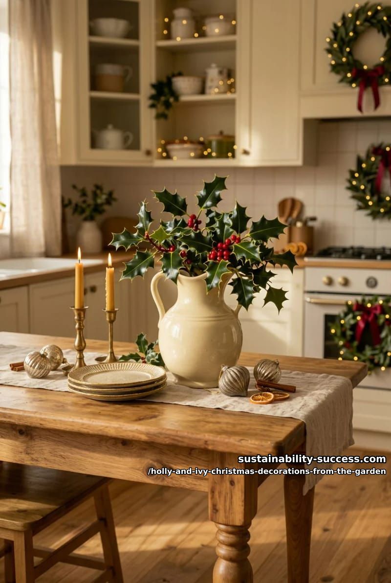 holly and ivy in a jug, treated like cut flowers 1