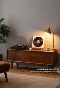 How to Display Retro Games, CDs, and Vinyl Without Wrecking the Collection 1 keep a "now playing" stand by the turntable, not on the wall 20