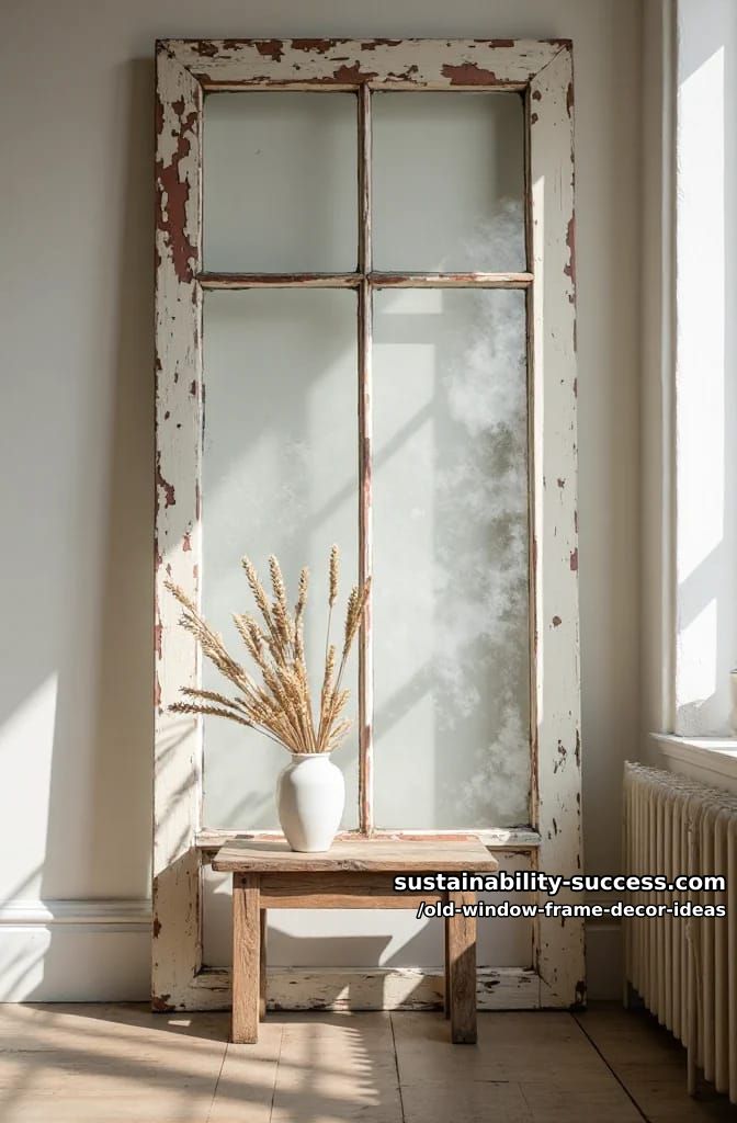 12 Old Window Frame Decor Ideas That Beat Buying New 17 keep the chippy paint. don't repaint that distressed sash 1