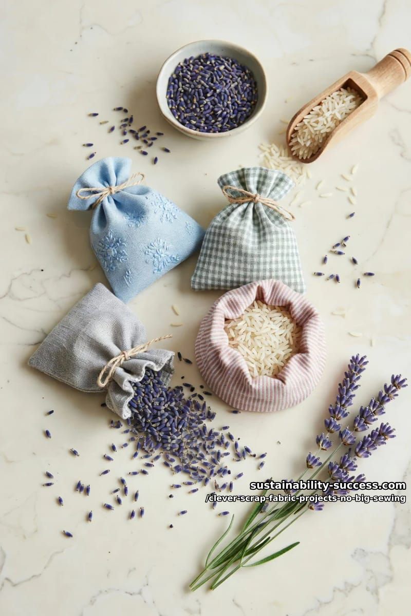 12 Clever Scrap Fabric Projects With Almost No Sewing 27 lavender sachets and rice hand warmers 1