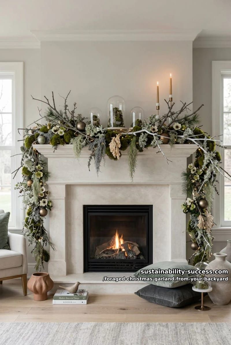 lichen, moss, and bare-branch garland 1