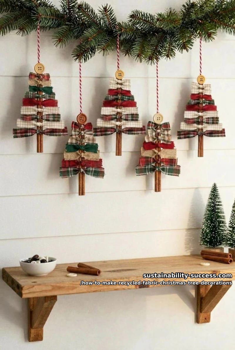 How to Make Recycled Fabric Christmas Tree Ornaments (No Sewing, No Waste) 12 make a batch in one sitting 1