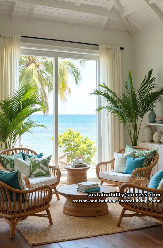 mix and match wicker lounge chairs with botanical throw pillows and soft blue accents 1