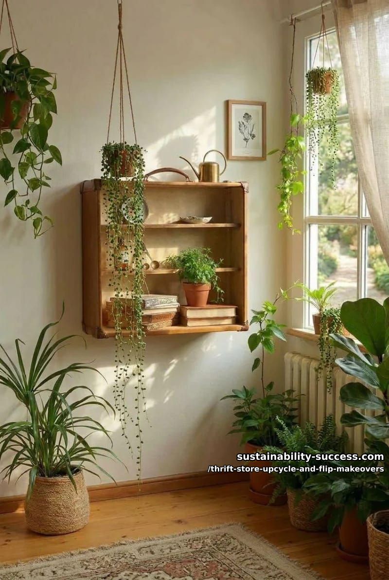 12 Thrift Store Upcycle and Flip Makeovers That Actually Hold Up 4 mount a vintage hard-shell suitcase as a wall shelf 1
