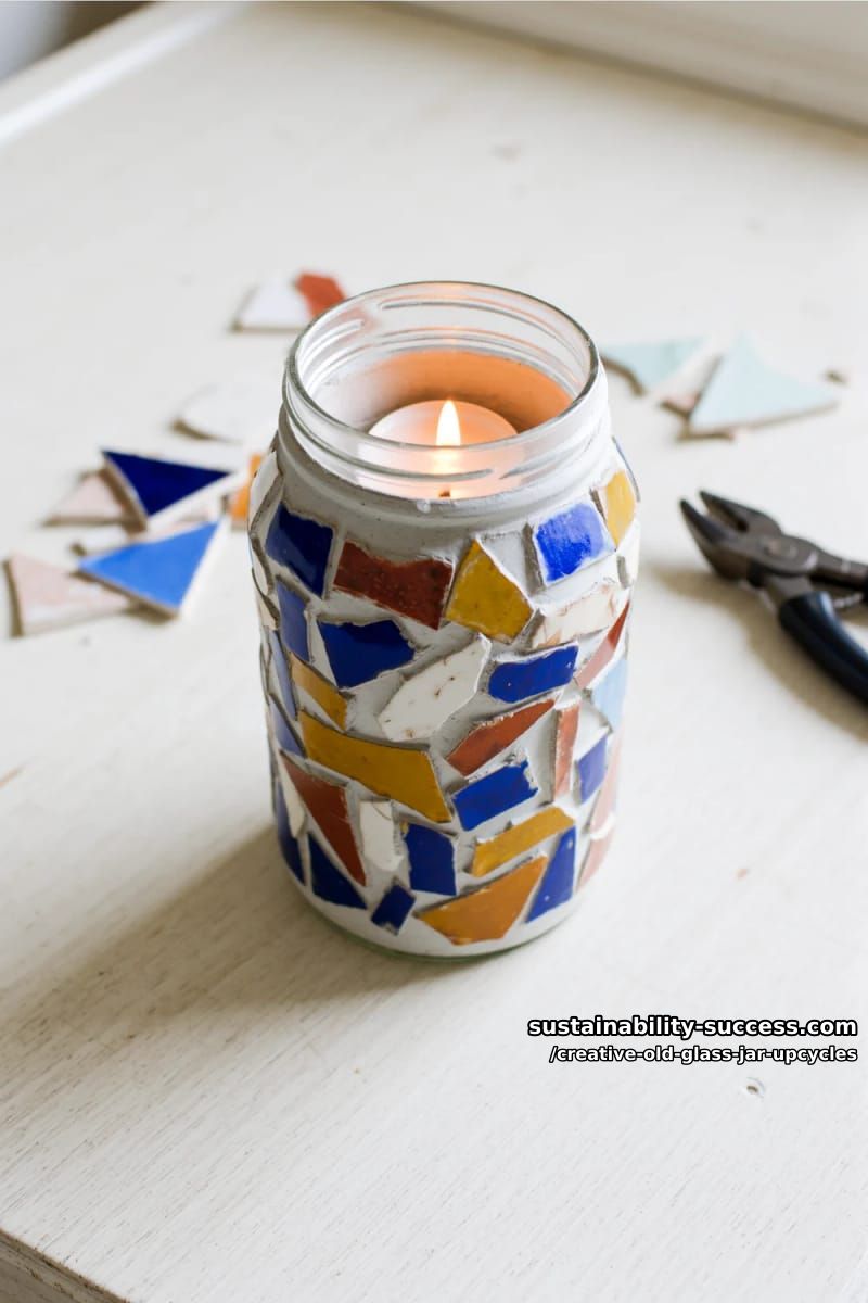 pique assiette mosaic votive jar 1