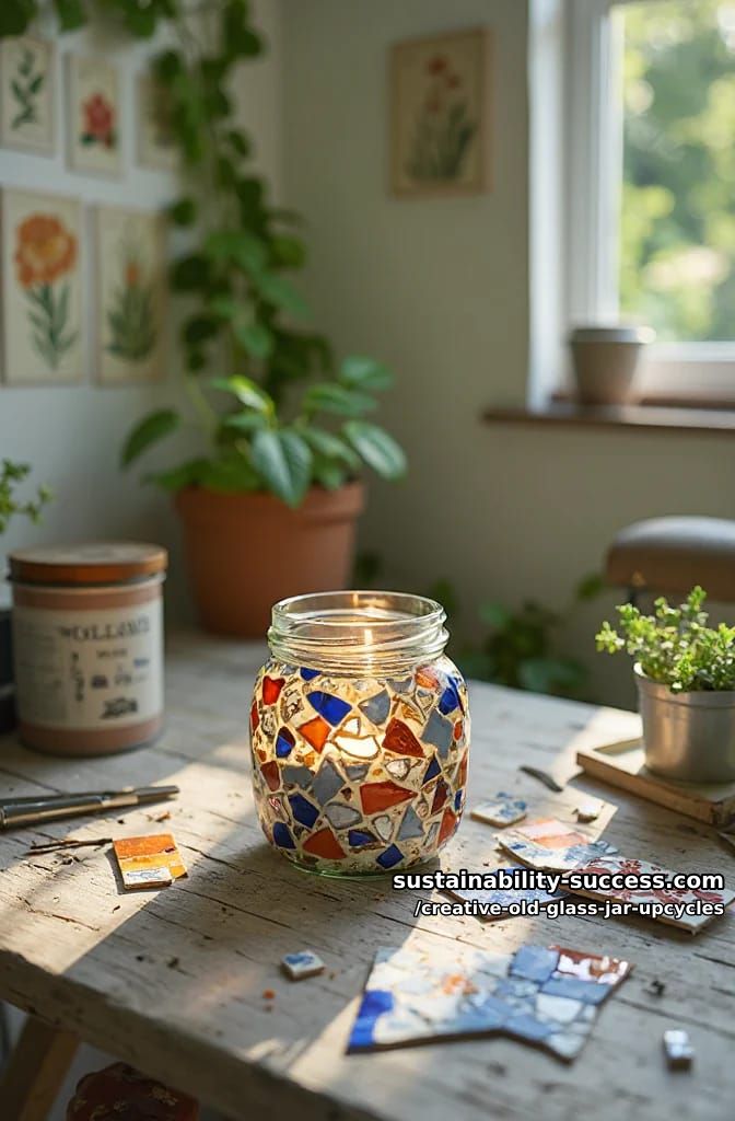 pique assiette mosaic votive jar 1