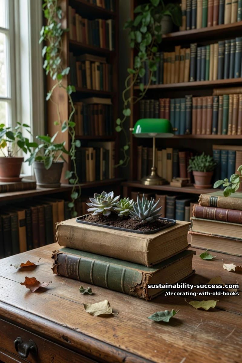 plant succulents in a hollowed old book 1