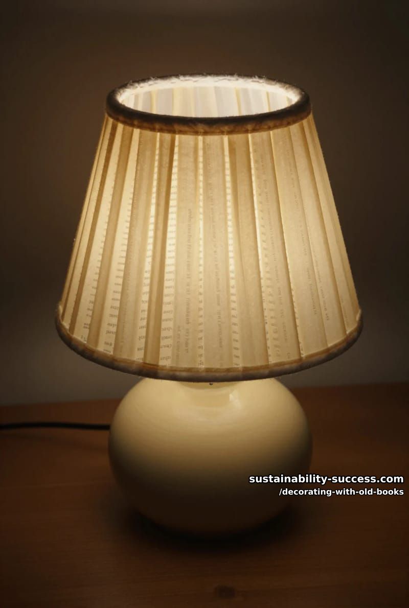 pleat book pages into a lampshade for filtered light 1