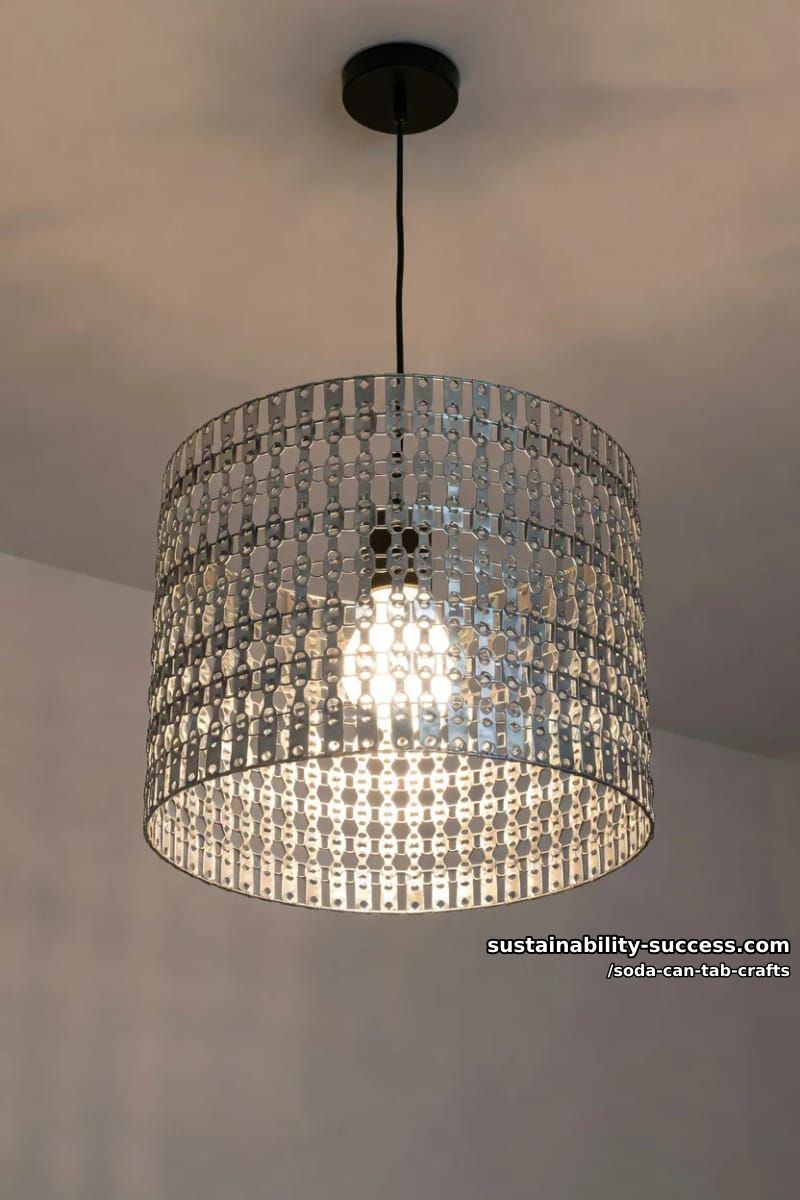 12 Soda Can Tab Crafts, From a Bead-and-Wire Tab Man to Woven Chainmail 15 pop-tab pendant lampshade 1