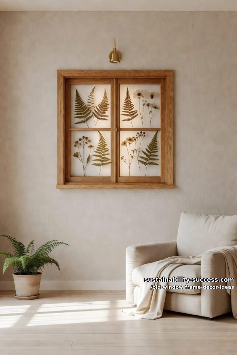 12 Old Window Frame Decor Ideas That Beat Buying New 23 press ferns between the panes for a herbarium window 1