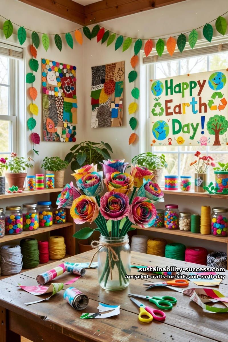rolled paper roses from old magazines 1