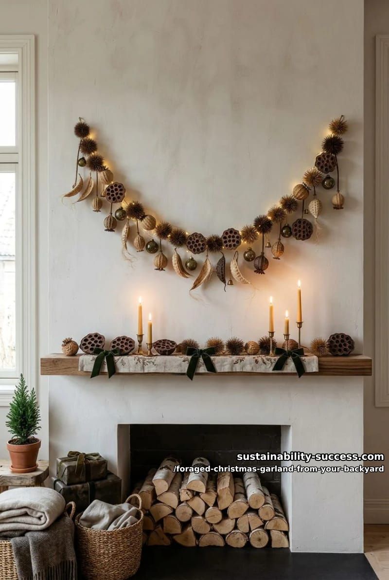 seedpod and dried botanical garland 1