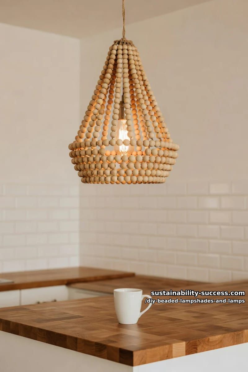 10 DIY Beaded Lampshade and Lamp Ideas for a Warm, Jeweled Glow 10 skip the jewel tones: a wood-bead pendant for a calmer glow 1