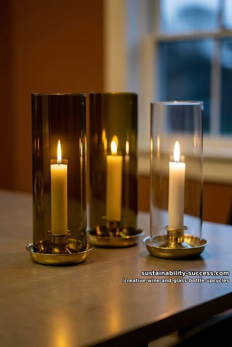 slip a cut-bottle hurricane over a taper candle 1