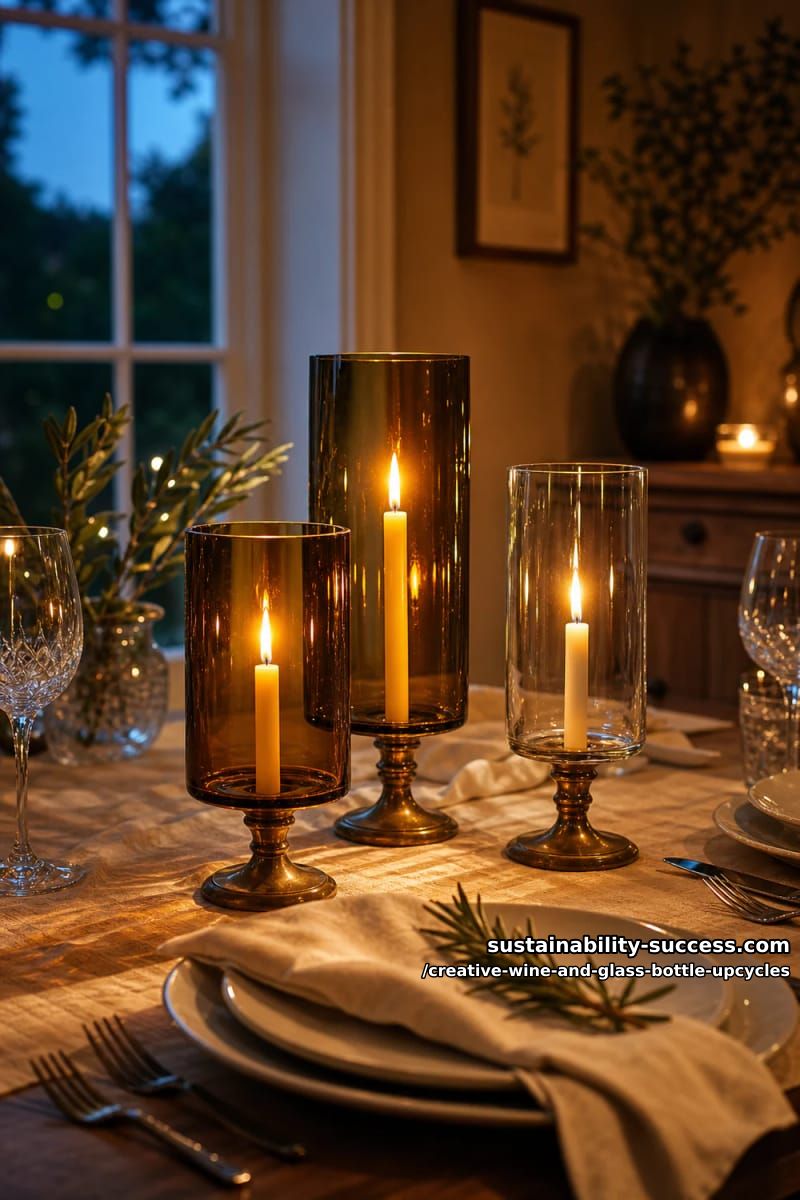 slip a cut-bottle hurricane over a taper candle 1