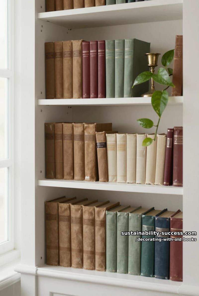 sort old books by color, then break the rule on one shelf 1