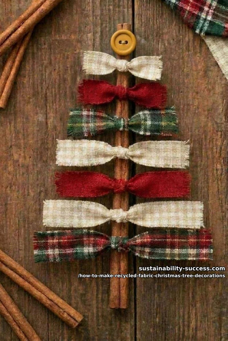 How to Make Recycled Fabric Christmas Tree Ornaments (No Sewing, No Waste) 9 step 5: crown it with a button and hanger 1
