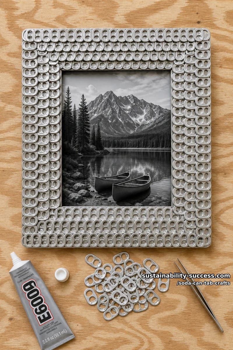 12 Soda Can Tab Crafts, From a Bead-and-Wire Tab Man to Woven Chainmail 17 tab mosaic picture frame 1