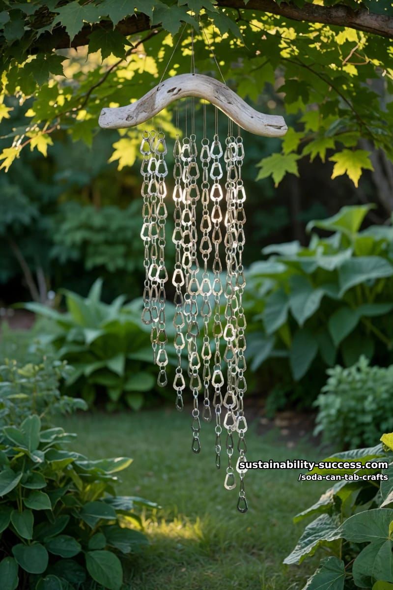 12 Soda Can Tab Crafts, From a Bead-and-Wire Tab Man to Woven Chainmail 26 tab wind chime for the garden 1