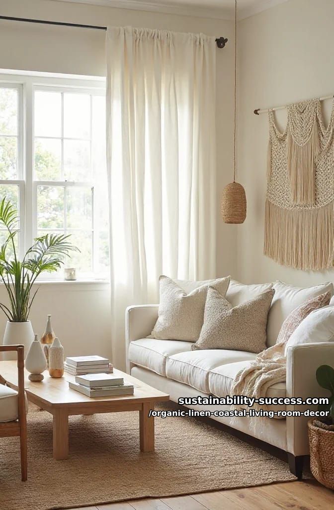 textured macramé wall hangings paired with billowy organic linen curtains 1