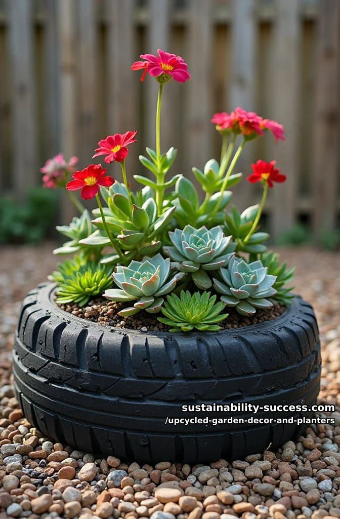 18 Upcycled Garden Decor and Planter Ideas, From Boot Planters to a Watering-Can Fountain 35 tire planters (and why i usually talk people out of them) 1