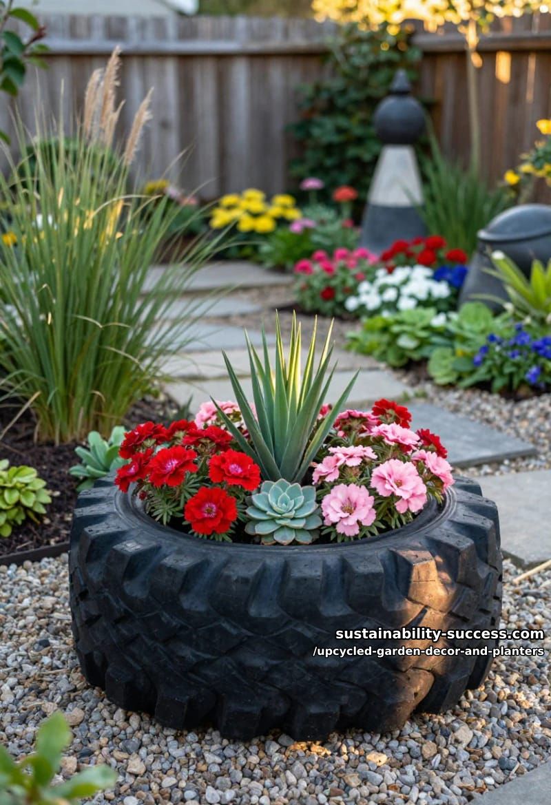 18 Upcycled Garden Decor and Planter Ideas, From Boot Planters to a Watering-Can Fountain 36 tire planters (and why i usually talk people out of them) 1