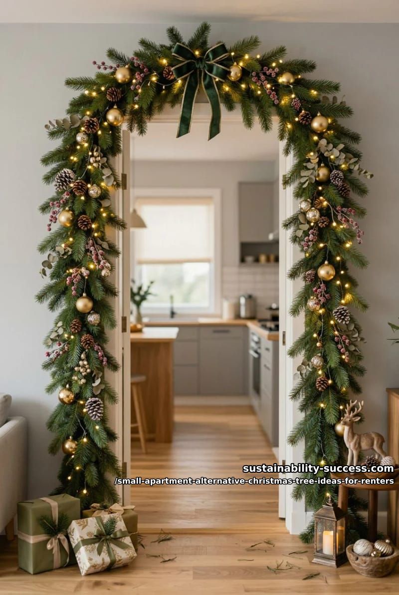 turn a doorway into a garland archway instead of a tree 1
