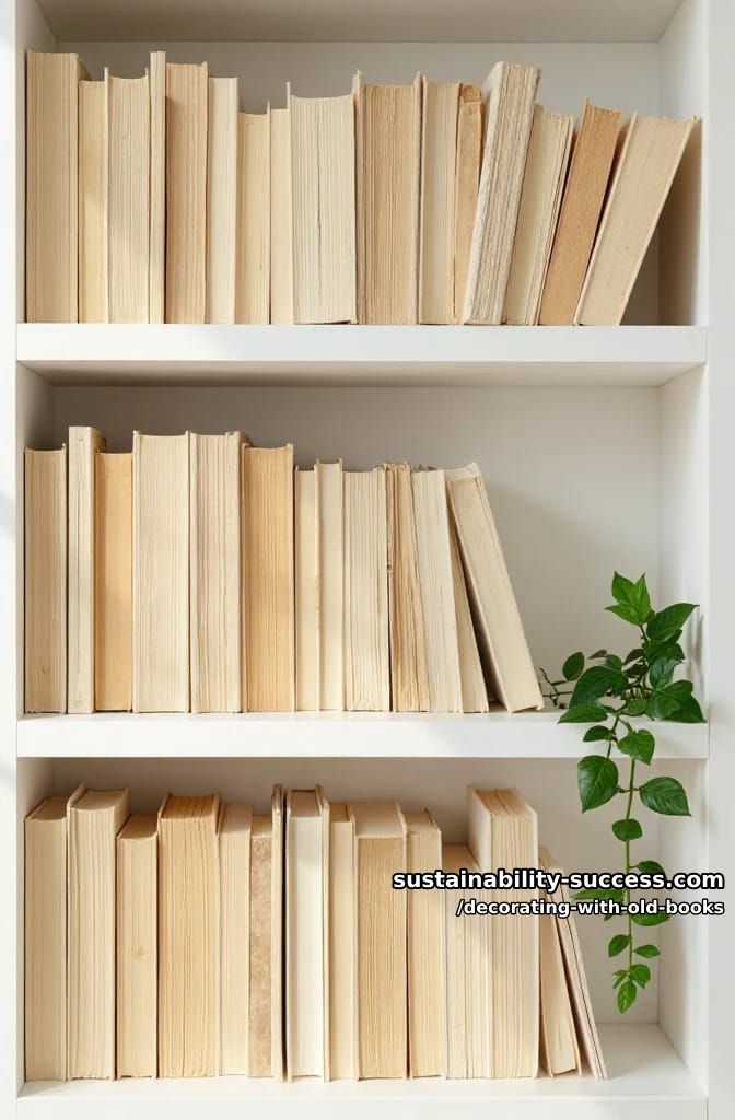 turn paperbacks pages-out for a cream-toned book wall 1