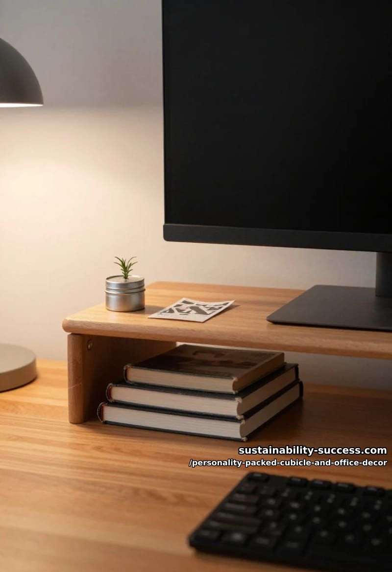turn the monitor riser into a display shelf 1