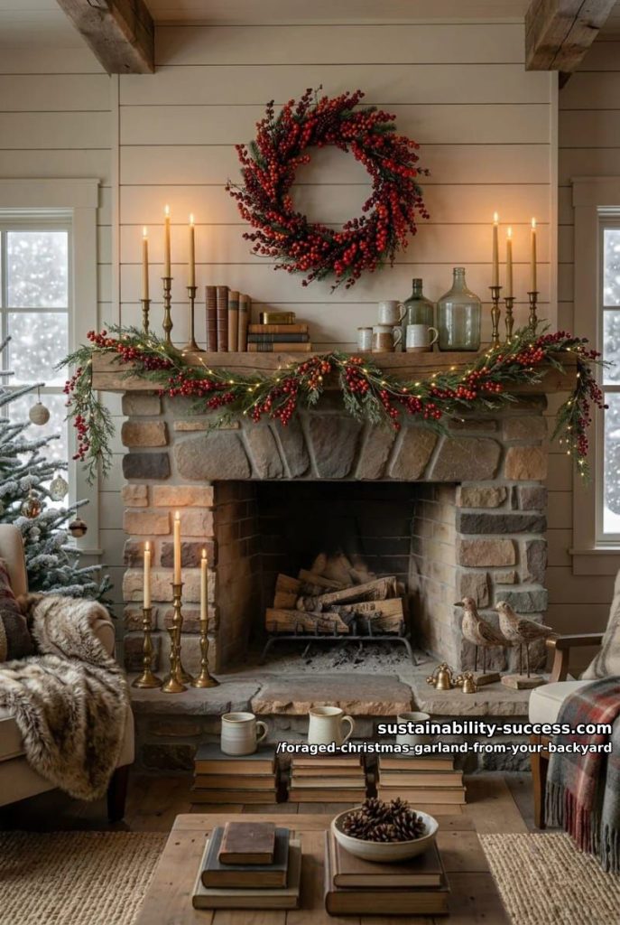 wild rosehip and winterberry garland 13