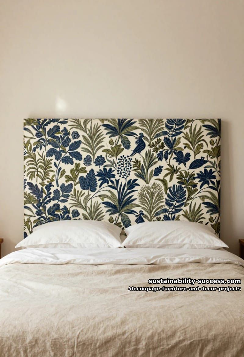 12 Decoupage Projects That Transform Tired Furniture and Decor 21 william morris headboard panel 1