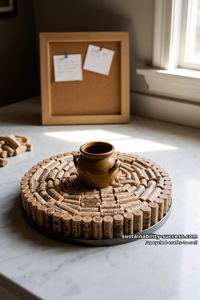 12 Upcycled Crafts to Sell That Hold Their Margin at Markets and on Etsy 22 wine-cork trivets and memo boards 1
