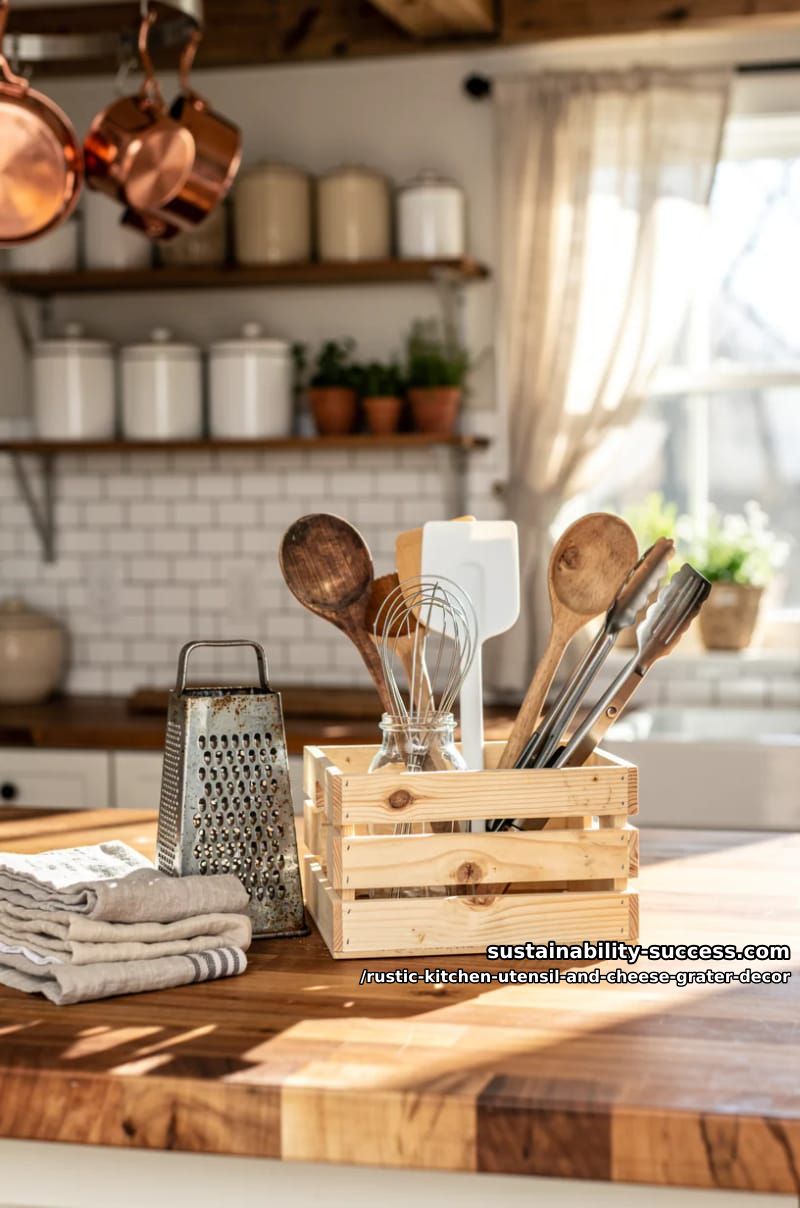 wooden crate or toolbox utensil caddy 1