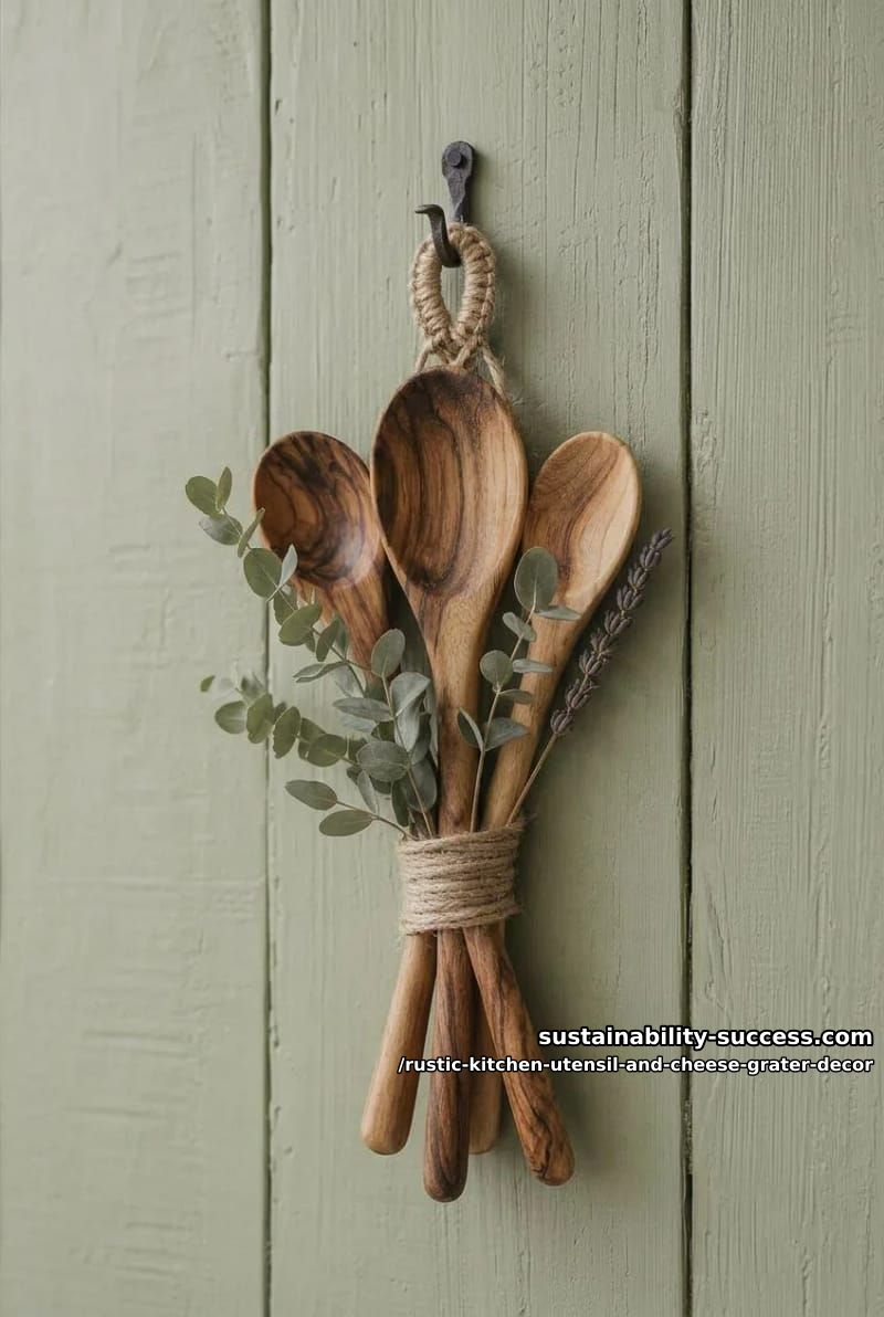 wooden spoon and greenery wall sconce 1