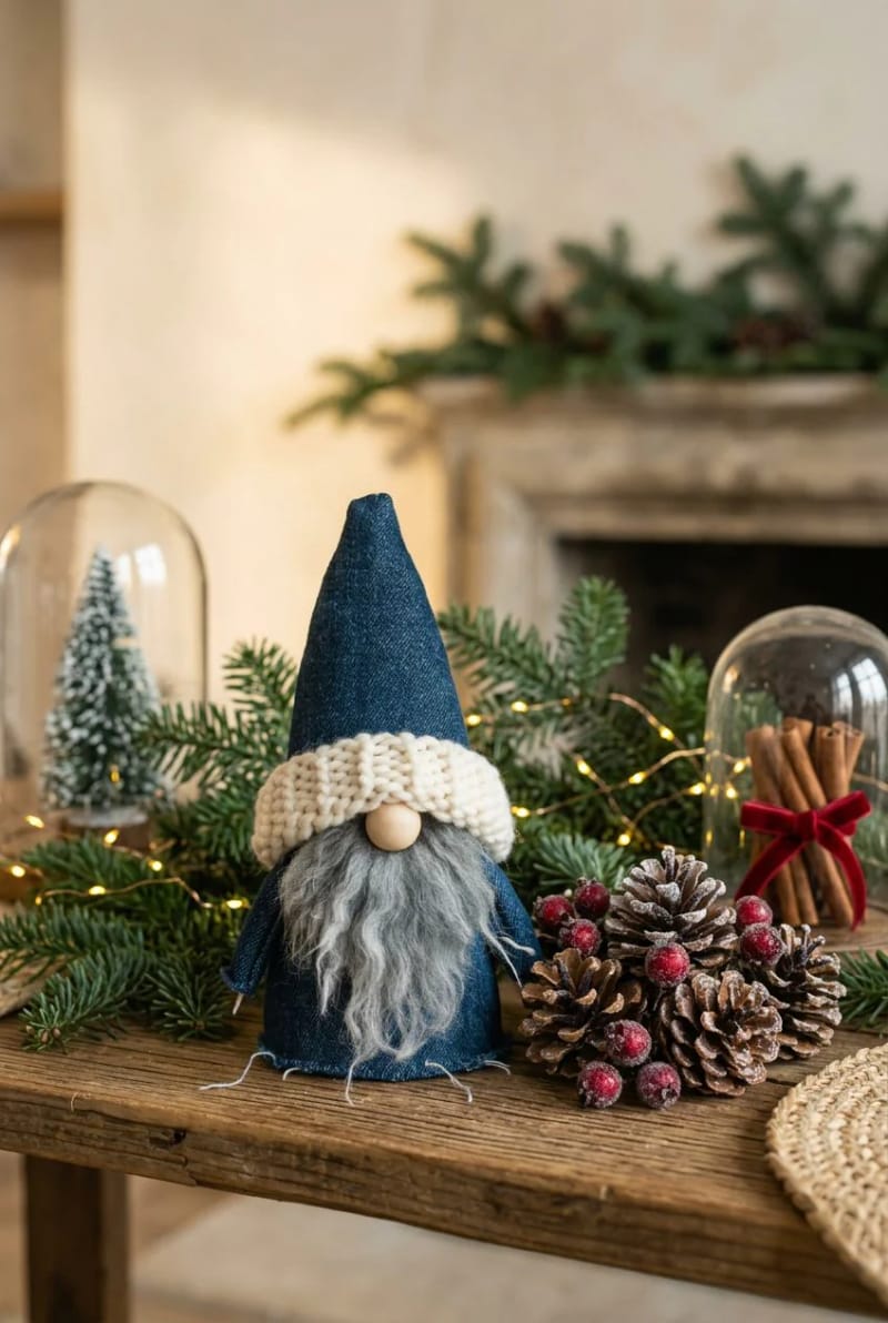 Old Jeans Christmas Decorations for Beginners: Start With the Makes That Forgive Mistakes 11 a denim gnome 1