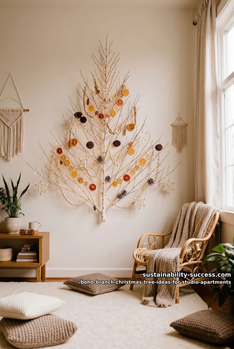 a flat branch tree taped straight to the wall 1