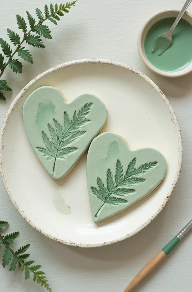 a muted color wash beats solid paint on a botanical heart 1