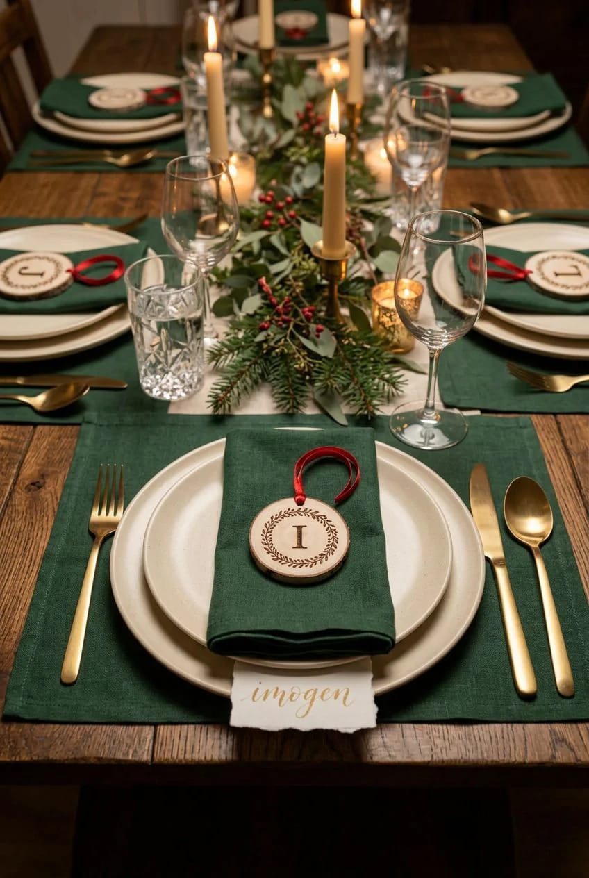 a single monogram inside a burned wreath 1