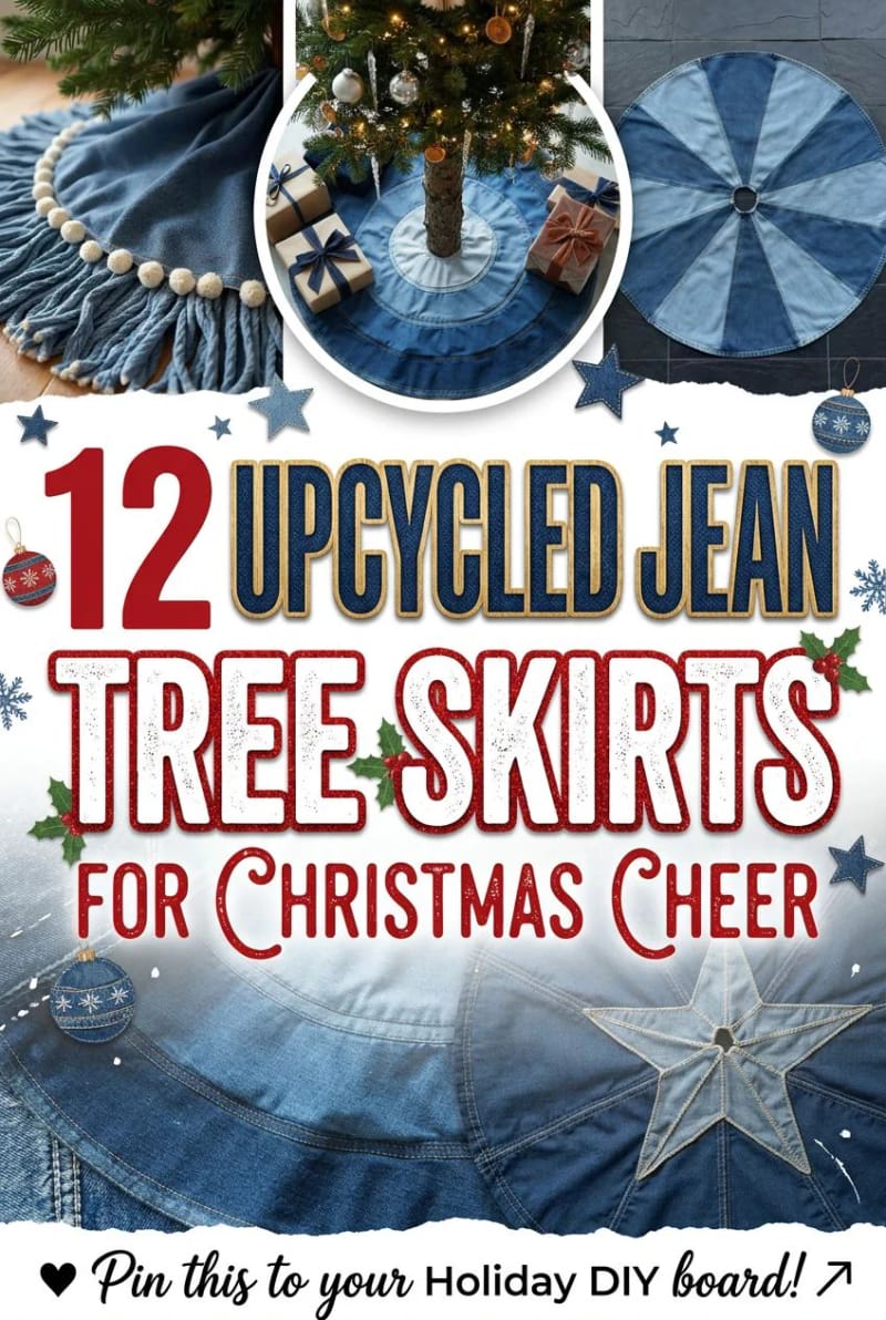 12 Denim Christmas Tree Skirt Ideas to Make From Upcycled Jeans 2 article image 1