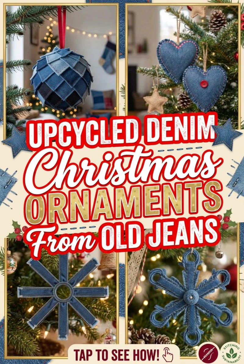 Upcycled Denim Christmas Ornaments From Old Jeans 2 article image 1