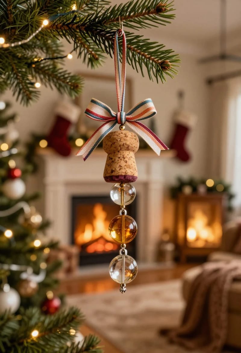 11 Wine Cork Christmas Ornaments for Beginners (That Won't Fall Apart) 17 beaded wine-charm ornament 1