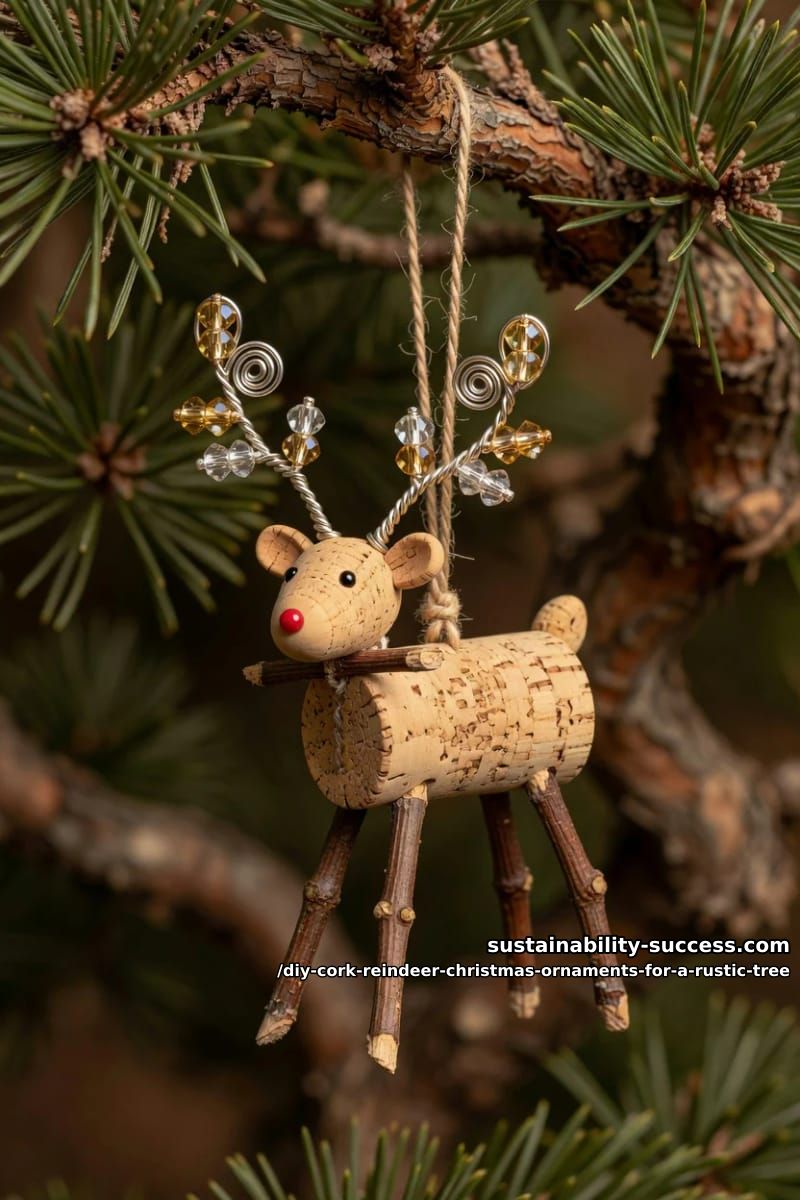 11 DIY Cork Reindeer Christmas Ornaments for a Rustic Tree 7 beaded wire antlers for a dressier reindeer 1