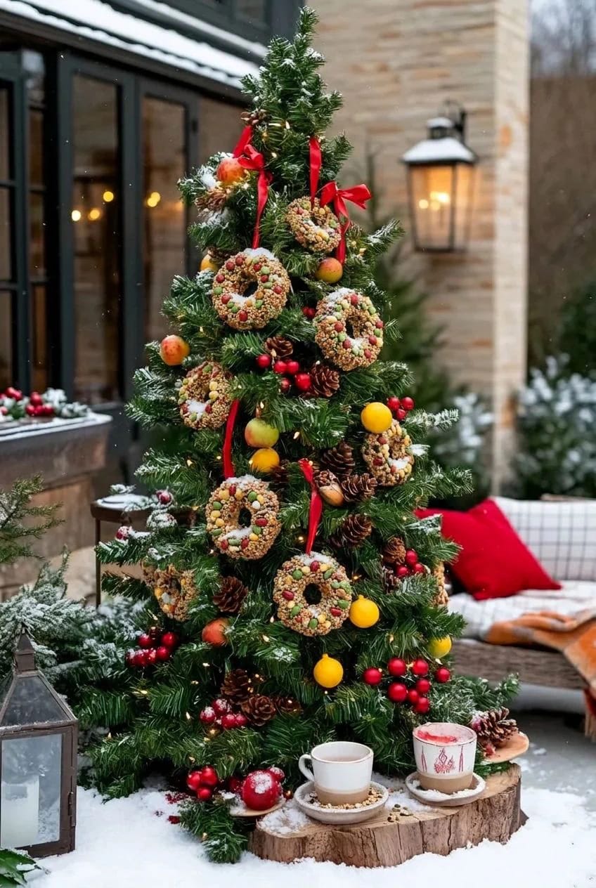13 Birdseed Ornaments for an Outdoor Christmas Tree the Birds Will Actually Eat 16 birdseed wreath ornaments from a doughnut mold 1