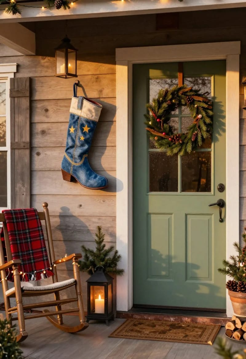 cowboy-boot denim stocking 1