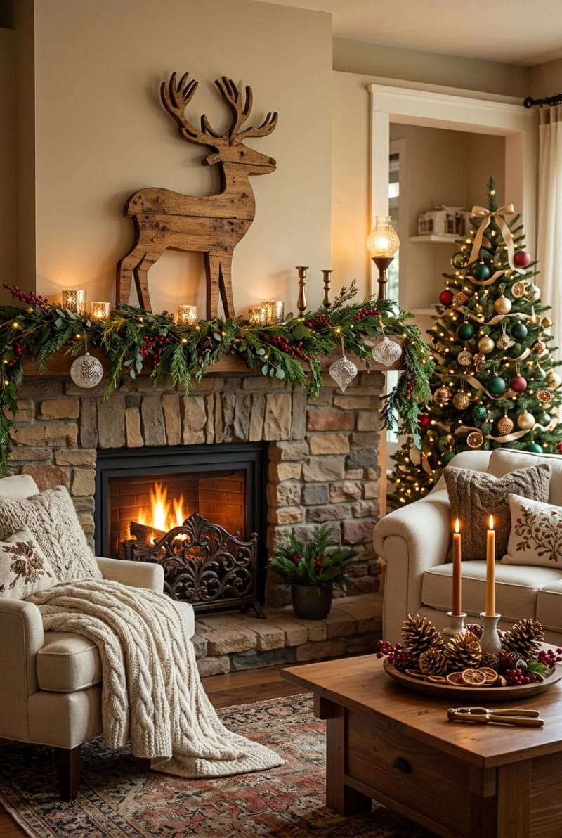 Pallet Wood Christmas Crafts for Beginners That Don't Look Like Scrap Lumber 10 cut-out reindeer from pallet boards 1