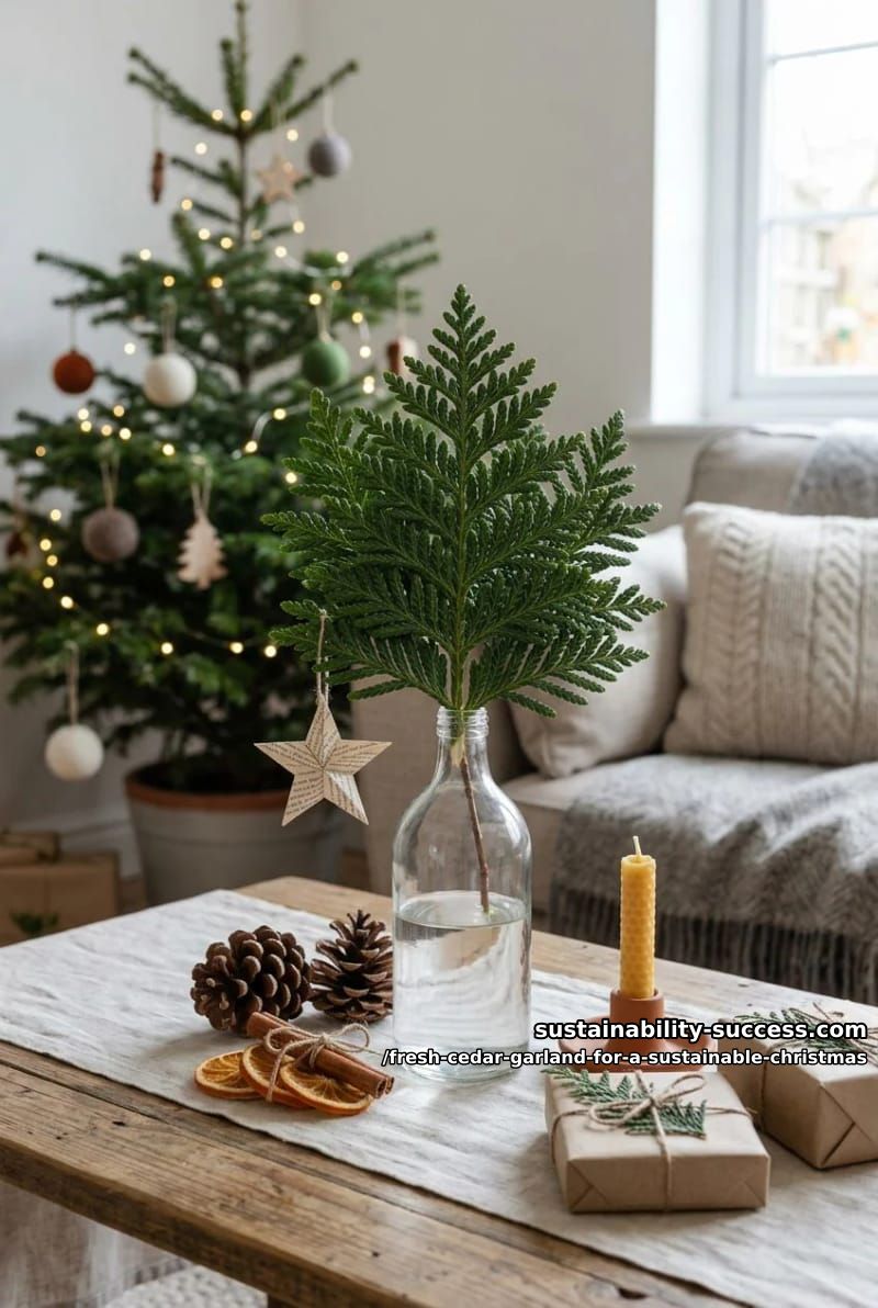 Fresh Cedar Garland for a Sustainable Christmas 4 cut your own cedar garland before you buy one 1