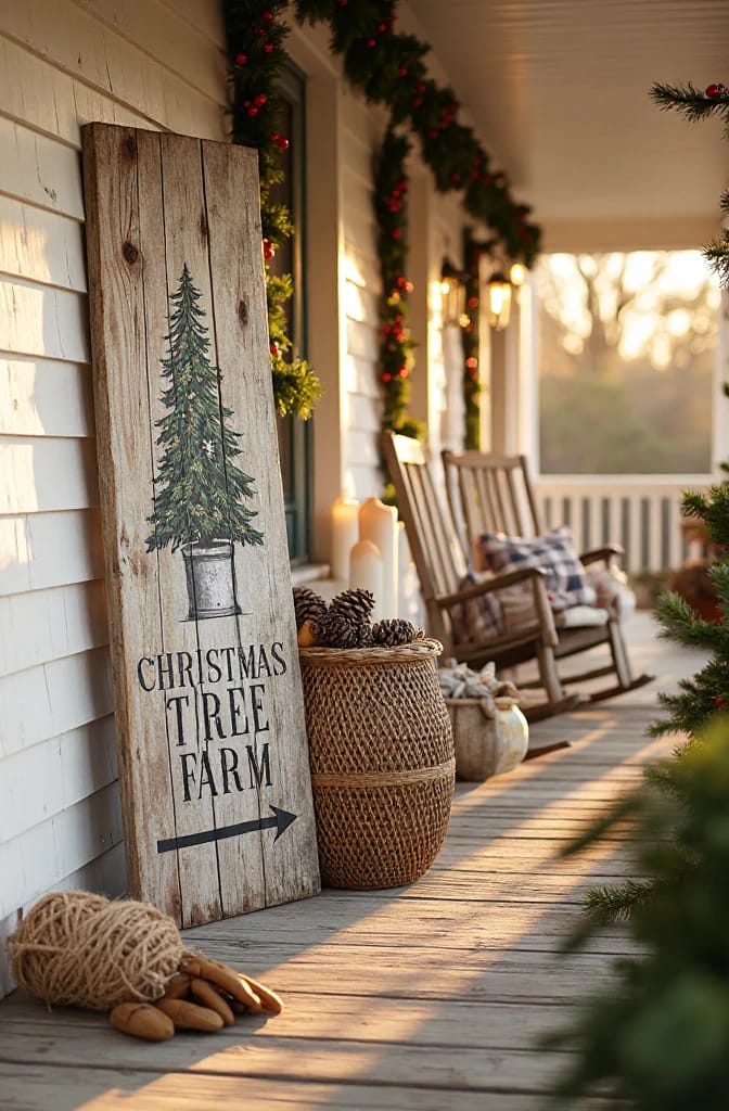 13 Reclaimed Pallet Christmas Signs for a Farmhouse (That Don't Look Store-Bought) 7 "cut your own tree" farm leaner from pallet slats 1