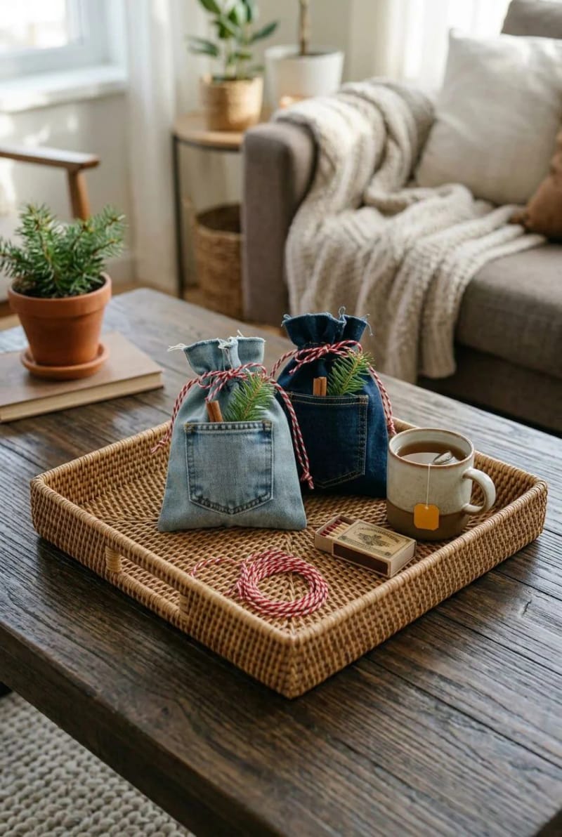 Old Jeans Christmas Decorations for Beginners: Start With the Makes That Forgive Mistakes 14 denim gift bags 1
